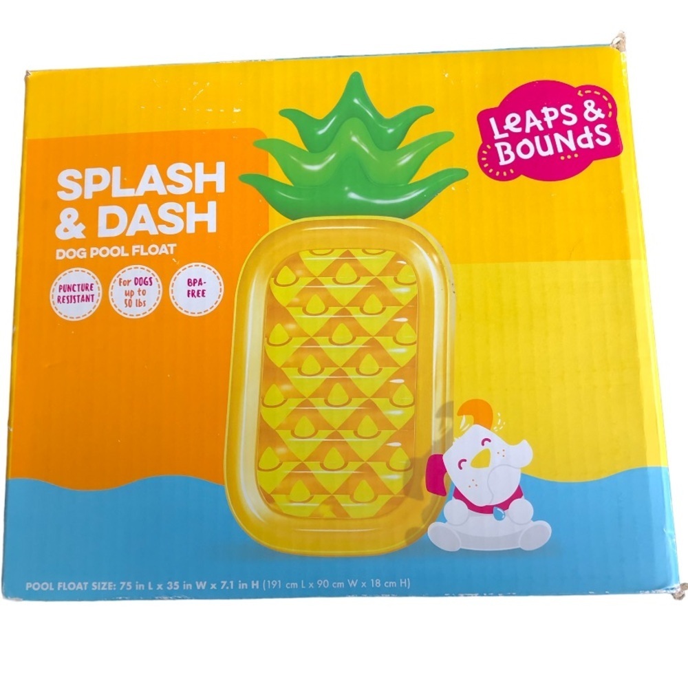 New Leaps & Bounds Dog pool float pineapple